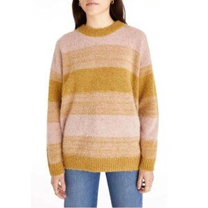 Madewell Otis Pullover SWEATER Size XL Space Dye Striped Alpaca Wool Blend NEW